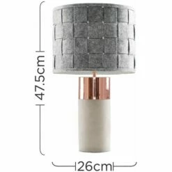 MINISUN Cement / Stone & Copper Table Lamp + Grey Felt Weave Light Shade - No Bulb -MINISUN Shop 13776589 4