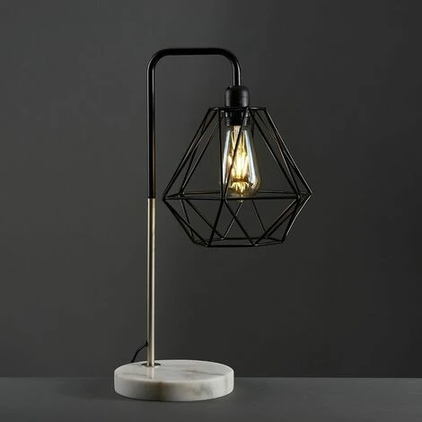 MINISUN 2 x LED Talisman Marble Base Table Lamps in Brushed Chrome - Black Shades - Including LED Bulb MINISUN 2 X LED Talisman Marble Base Table Lamps In Brushed Chrome - Black Shades - Including LED Bulb -MINISUN Shop 13776596 2