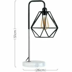 MINISUN 2 X LED Talisman Marble Base Table Lamps In Brushed Chrome - Black Shades - Including LED Bulb 5 MINISUN 2 X LED Talisman Marble Base Table Lamps In Brushed Chrome - Black Shades - Including LED Bulb -MINISUN Shop 13776596 4