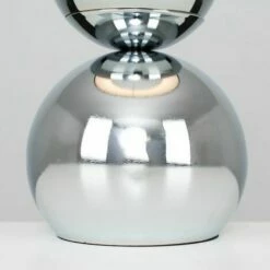 MINISUN 2 X Chrome Stacked Balls Touch Table Lamps + Black Faux Silk Shade -MINISUN Shop 13776629 3