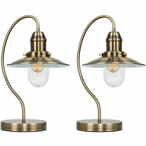 MINISUN 2 x Metal & Glass Lantern Wall Lights - Antique Brass - No Bulb MINISUN 2 X Metal & Glass Lantern Wall Lights - Antique Brass - No Bulb -MINISUN Shop 13776634 1