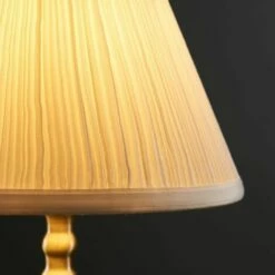 MINISUN 2 X Vintage Antique Brass Touch Table Lamps With Pleated Cream Shade - No Bulbs -MINISUN Shop 13776646 3