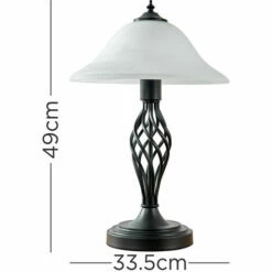 MINISUN 2 X Barley Twist Table Lamps With Frosted Alabaster Shades - Satin Black - No Bulb 5 MINISUN 2 X Barley Twist Table Lamps With Frosted Alabaster Shades - Satin Black - No Bulb -MINISUN Shop 13776650 4