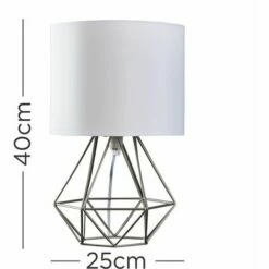 MiniSun - Modern Geometric Bedside Table Lamp With 4W Golfball LED Bulb - Brushed Chrome & White 5 MiniSun - Modern Geometric Bedside Table Lamp With 4W Golfball LED Bulb - Brushed Chrome & White -MINISUN Shop 13776734 4