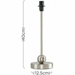 MINISUN Theydon 40cm Table Lamp Base In Brushed Chrome -MINISUN Shop 13776737 4