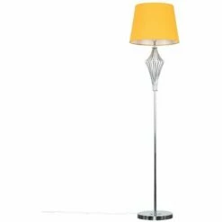 MiniSun Diamond Design Floor Lamp In Chrome