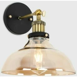MINISUN 2 X Black / Gold Wall Light Fittings + Glass Wide Shade + 4W LED Filament Bulbs Warm White 3 MINISUN 2 X Black / Gold Wall Light Fittings + Glass Wide Shade + 4W LED Filament Bulbs Warm White -MINISUN Shop 14055023 2
