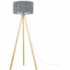 MINISUN 150cm Light Wood Tripod Floor Lamp - Grey Felt Weave -MINISUN Shop 14064711 1