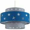 MINISUN Cut Out Star 2 Tier Ceiling Light Shade Easy Fit - Blue & Light Grey - No Bulb 2 MINISUN Cut Out Star 2 Tier Ceiling Light Shade Easy Fit - Blue & Light Grey - No Bulb -MINISUN Shop 14127618 1
