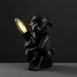 MINISUN Baby Monkey Table Lamp Light Animal Vintage - Black - No Bulb -MINISUN Shop 14127670 2