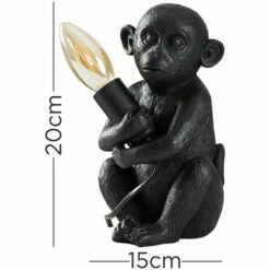 MINISUN Baby Monkey Table Lamp Light Animal Vintage - Black - No Bulb -MINISUN Shop 14127670 4