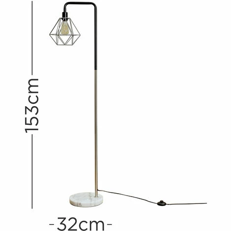 MINISUN Talisman Marble Base Floor Lamp in Brushed Chrome - No Bulb MINISUN Talisman Marble Base Floor Lamp In Brushed Chrome - No Bulb -MINISUN Shop 14154447 4
