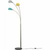 MINISUN 3 Way Curved Floor Lamp With Marble Base - Brushed Chrome - No Bulb -MINISUN Shop 14154451 1