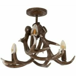 Front Page 31 MINISUN Caribou Antler 3 Way Ceiling Light In Natural - No Bulbs