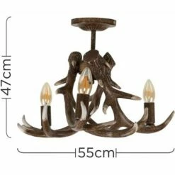 MINISUN Caribou Antler 3 Way Ceiling Light In Natural - No Bulbs -MINISUN Shop 14154573 4
