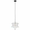 MINISUN Chrome Ceiling Pendant Light + Geometric Star Shade - Grey -MINISUN Shop 14193364 1
