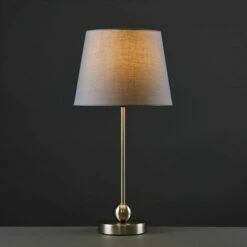 MINISUN Brushed Chrome Metal Ball Table Lamp - Grey -MINISUN Shop 14350906 2