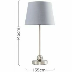 MINISUN Brushed Chrome Metal Ball Table Lamp - Grey -MINISUN Shop 14350906 4