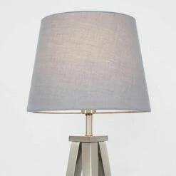 MINISUN Tripod Floor Lamp In Brushed Chrome With A Tapered Shade - Grey -MINISUN Shop 14350941 3