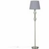 MINISUN Double Twist Floor Lamp In Brushed Chrome With Tapered Shade - Grey -MINISUN Shop 14350946 1
