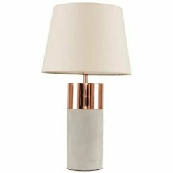MINISUN Table Lamp Copper & Cement Finish Base Shades E14