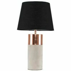 MINISUN LED Table Lamp Copper & Cement Finish Base Shades E14 Bulb