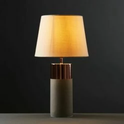 MINISUN LED Table Lamp Copper & Cement Finish Base Shades E14 Bulb -MINISUN Shop 14369345 2