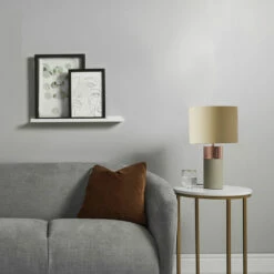 MINISUN LED Table Lamp Copper & Cement Finish Base Shades E14 Bulb -MINISUN Shop 14369345 3