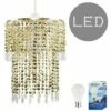 MINISUN Gold Clear Acrylic Crystal Droplet Ceiling Pendant Light Lamp Shade -MINISUN Shop 14837306 1
