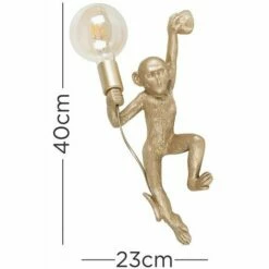 MINISUN Monkey Wall Light Fitting Holding Light Bulb - Gold - No Bulb 5 MINISUN Monkey Wall Light Fitting Holding Light Bulb - Gold - No Bulb -MINISUN Shop 14854797 4