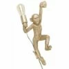 MINISUN Monkey Wall Light Fitting Holding Light Bulb With Amber Tinted Pear Shaped Bulb - Gold -MINISUN Shop 14854802 1