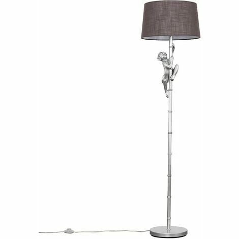 MINISUN Hanging Monkey Floor Lamp in Silver with Doretta Shade - Dark Grey - No Bulb MINISUN Hanging Monkey Floor Lamp In Silver With Doretta Shade - Dark Grey - No Bulb -MINISUN Shop 14854810 1