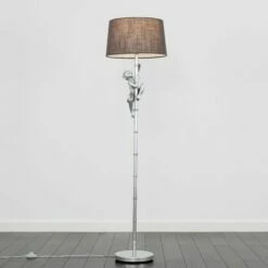 MINISUN Hanging Monkey Floor Lamp In Silver With Doretta Shade - Dark Grey - No Bulb 3 MINISUN Hanging Monkey Floor Lamp In Silver With Doretta Shade - Dark Grey - No Bulb -MINISUN Shop 14854810 2