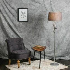 MINISUN Hanging Monkey Floor Lamp In Silver With Doretta Shade - Dark Grey - No Bulb 4 MINISUN Hanging Monkey Floor Lamp In Silver With Doretta Shade - Dark Grey - No Bulb -MINISUN Shop 14854810 3