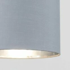 MINISUN Ceiling Pendant Light Shade Reni Fabric Drum Lampshade - Grey & Chrome - 25cm -MINISUN Shop 14914482 3