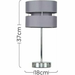MINISUN 2 X Chrome Table Lamps With Grey Shades - Add LED Bulbs -MINISUN Shop 14914487 4