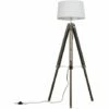 MINISUN Clipper Tripod Floor Lamp In Light Wood With Doretta Shade - White -MINISUN Shop 15059504 1
