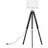 MINISUN Clipper Tripod Floor Lamp In Black Wood With Doretta Shade - White - No Bulb 1 MINISUN Clipper Tripod Floor Lamp In Black Wood With Doretta Shade - White - No Bulb -MINISUN Shop 15059506 1
