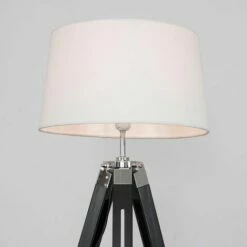 MINISUN Clipper Tripod Floor Lamp In Black Wood With Doretta Shade - White - No Bulb 4 MINISUN Clipper Tripod Floor Lamp In Black Wood With Doretta Shade - White - No Bulb -MINISUN Shop 15059506 3