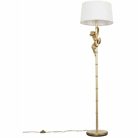 MINISUN Hanging Monkey Floor Lamp in Gold with Doretta Shade - White - No Bulb MINISUN Hanging Monkey Floor Lamp In Gold With Doretta Shade - White - No Bulb -MINISUN Shop 15059512 1