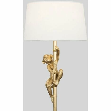 MINISUN Hanging Monkey Floor Lamp in Gold with Doretta Shade - White - No Bulb MINISUN Hanging Monkey Floor Lamp In Gold With Doretta Shade - White - No Bulb -MINISUN Shop 15059512 3
