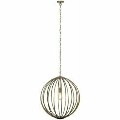 MINISUN Matt Gold Geometric Ceiling Pendant Wire Frame Shade - No Bulb