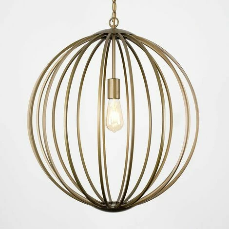 MINISUN Matt Gold Geometric Ceiling Pendant Wire Frame Shade - No Bulb MINISUN Matt Gold Geometric Ceiling Pendant Wire Frame Shade - No Bulb -MINISUN Shop 15378152 2