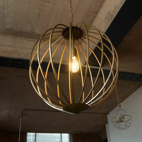 MINISUN Matt Gold Geometric Ceiling Pendant Wire Frame Shade - No Bulb MINISUN Matt Gold Geometric Ceiling Pendant Wire Frame Shade - No Bulb -MINISUN Shop 15378152 3