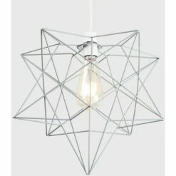 MINISUN Sadira Wire Frame Pendant Ceiling Shade - Grey - No Bulb -MINISUN Shop 15378191 2