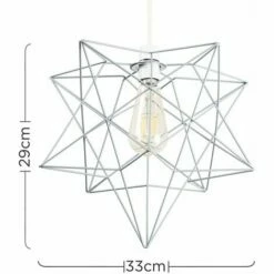 MINISUN Sadira Wire Frame Pendant Ceiling Shade - Grey - No Bulb -MINISUN Shop 15378191 4