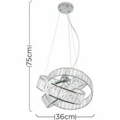 MINISUN Acrylic Jewel Ceiling Light 3 Way Ring Pendant - No Bulb -MINISUN Shop 15378200 4