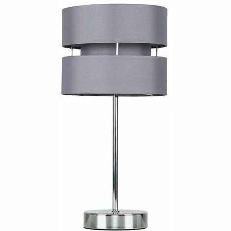 MINISUN Table Lamps Chrome Lighting Grey Lampshade Dimmer Lighting - No Bulb MINISUN Table Lamps Chrome Lighting Grey Lampshade Dimmer Lighting - No Bulb -MINISUN Shop 15378214 1