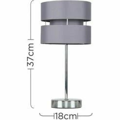 MINISUN Table Lamps Chrome Lighting Grey Lampshade Dimmer Lighting - No Bulb 5 MINISUN Table Lamps Chrome Lighting Grey Lampshade Dimmer Lighting - No Bulb -MINISUN Shop 15378214 4