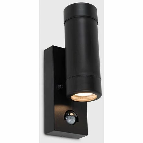 MINISUN Black IP44 Rated Outdoor Garden Up / Down Wall Light With Pir Motion Sensor - No Bulbs MINISUN Black IP44 Rated Outdoor Garden Up / Down Wall Light With Pir Motion Sensor - No Bulbs -MINISUN Shop 15378222 2